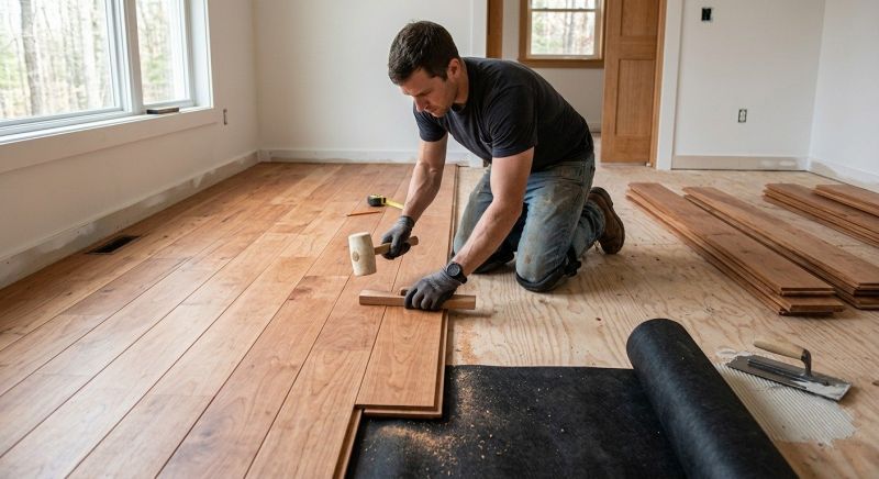 Cherry Floor Installation in Dayville, CT