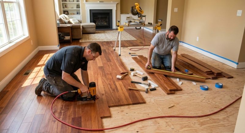 Cherry Floor Installation in Taunton, MA