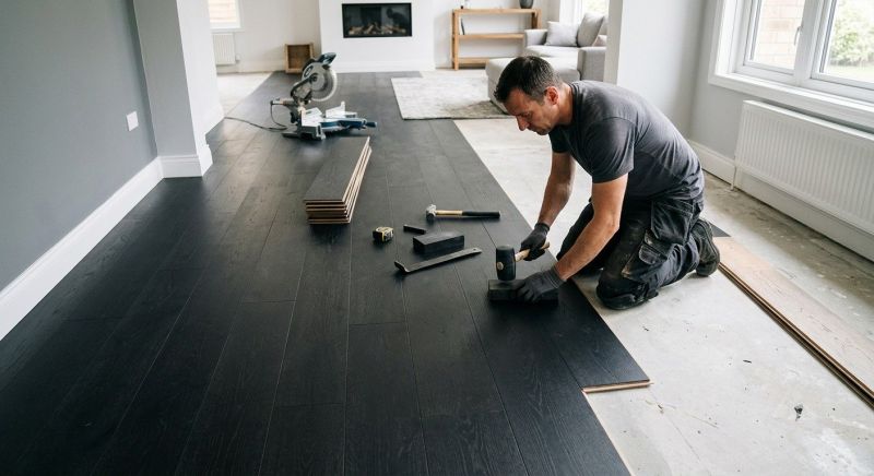 Dark Wood Floor Installation in Cranston, RI
