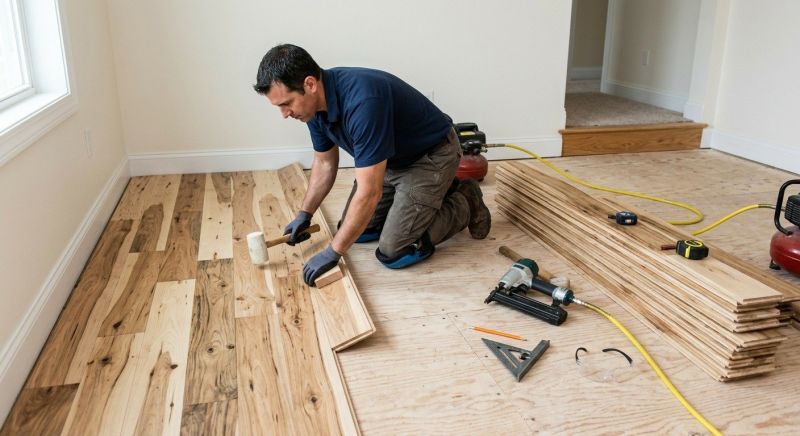Hickory Floor Installation in Cranston, RI