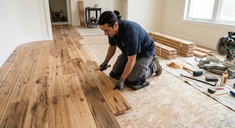 Hickory Floor Installation in Cranston, RI