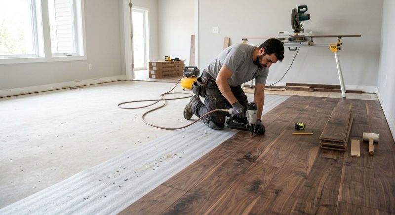 Walnut Flooring Installation in Cranston, RI